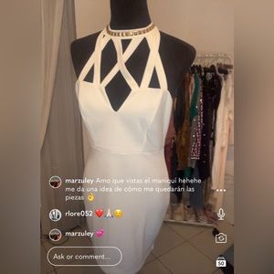 ASOS white dress with gold accents size 8